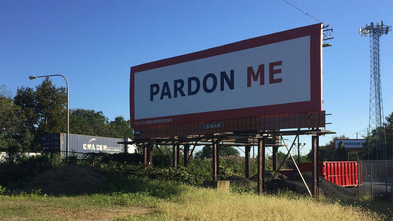 Those odd billboards on I-95 at Academy Road are part of a huge national art project